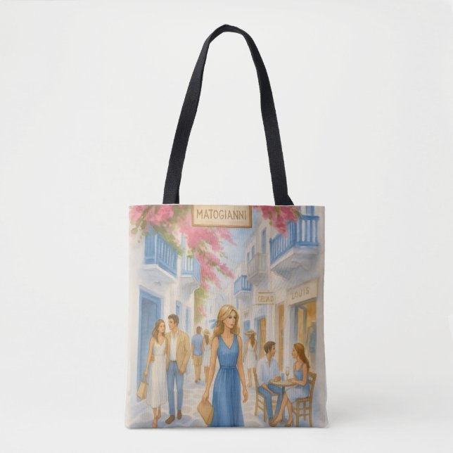 Mykonos, Grekland Tote Bag Tygkasse (Framsida)