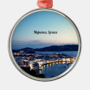Mykonos, Greklands panorama Julgransprydnad Metall