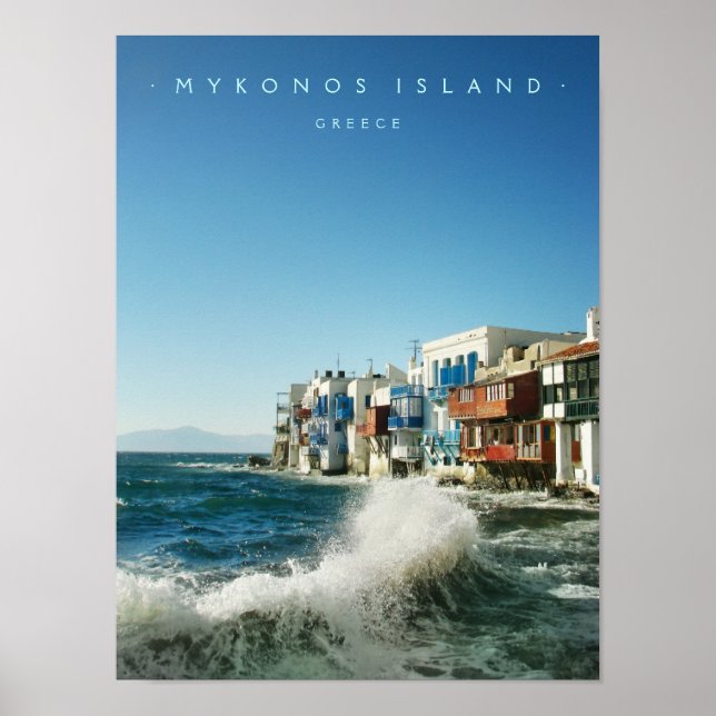 Mykonos Island Little Venice Grekland Poster (Framsidan)