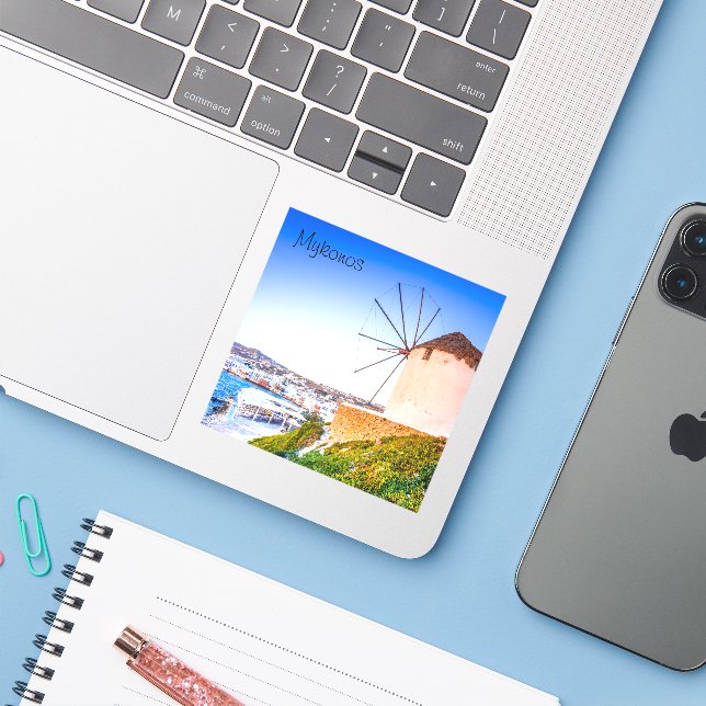 Mykonos Klistermärken (Laptop med iPhone)