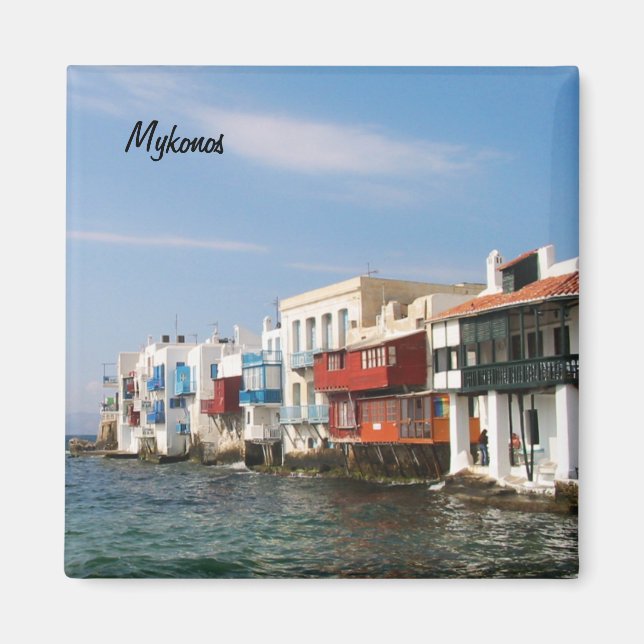 Mykonos Little Venice Fridge Magnet (Framsidan)