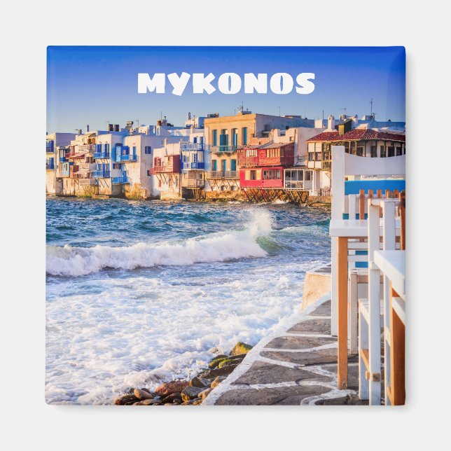 Mykonos magnet med Little Venice (Framsidan)