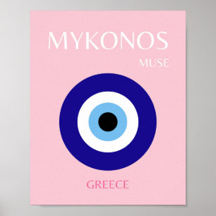Mykonos Muse, Mykonos, Rosa Poster