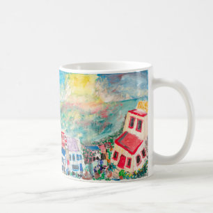 Mykonos solnedgångkopp kaffemugg