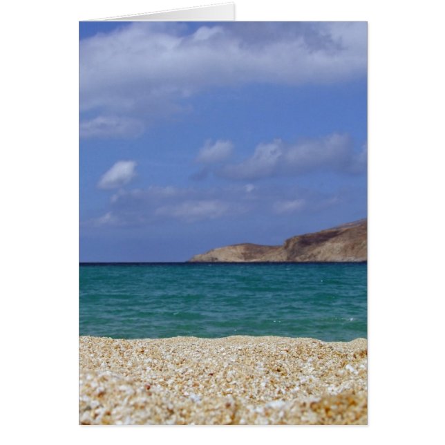 Mykonos strand hälsningskort (Framsidan)