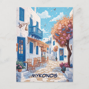 Mykonos Streets Travel Vykort