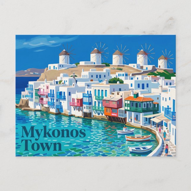 Mykonos Town Grekland Vykort (Framsida)