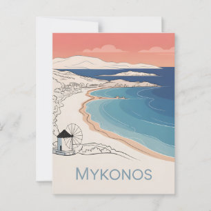 Mykonos Vintage minimalistic Vykort