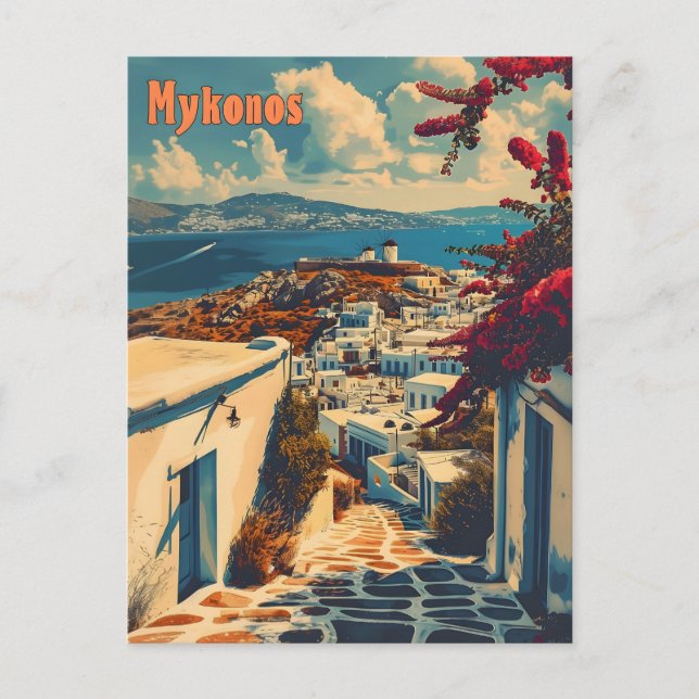 Mykonos Vintage Vykort (Framsida)