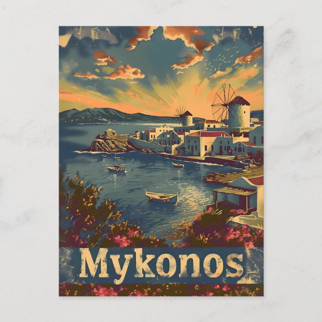 Mykonos Vintage Vykort (Framsida)