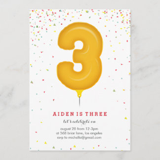 Mylar Balloon Merriment Birthday-inbjudan Inbjudningar