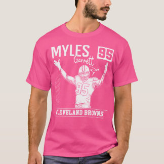 Myles Garrett Cleveland White Retro T Shirt