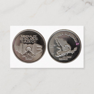 Myna Alacran Jalisco Mexico Silver Coin Visitkort