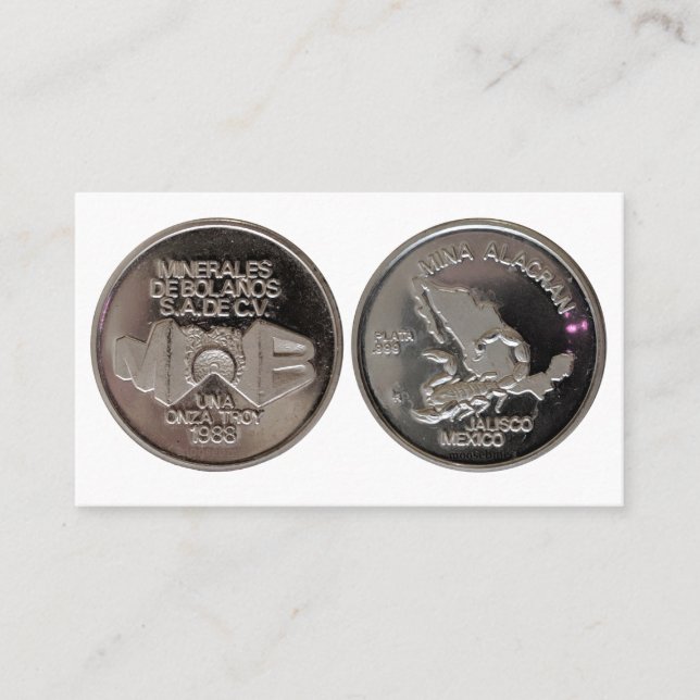 Myna Alacran Jalisco Mexico Silver Coin Visitkort (Framsida)