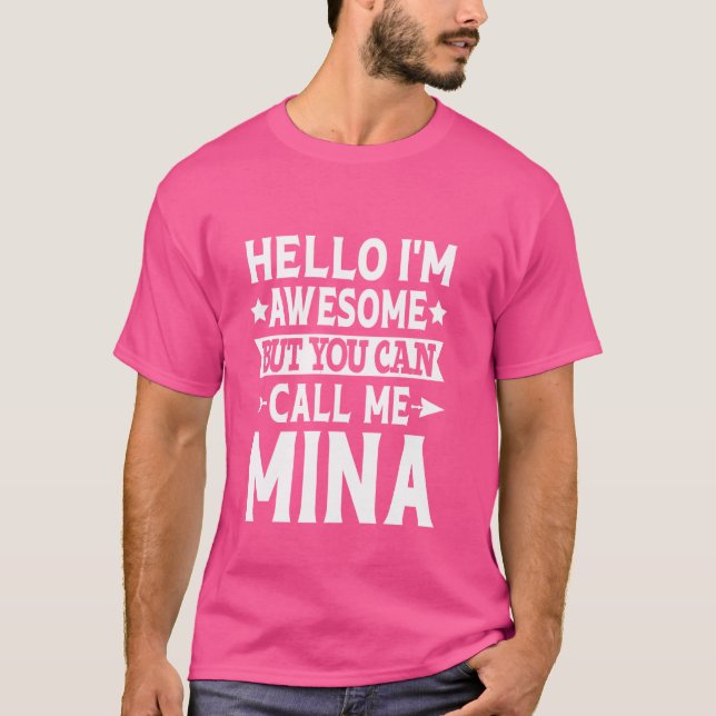Myna Funny First Namn Hej Jag heter Fantastisk Kal T Shirt (Framsida)