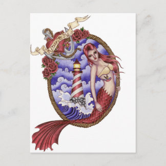 Myna - Tattoo Sjöjungfru Postcard Vykort