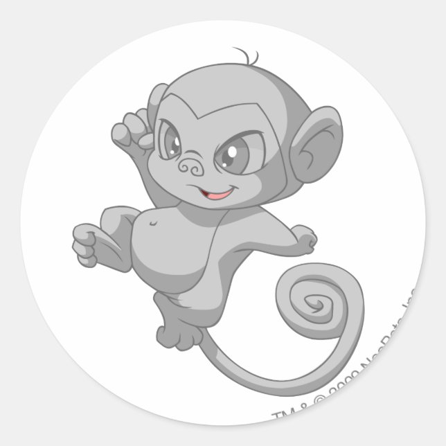 Mynci Silver Runt Klistermärke (Framsida)