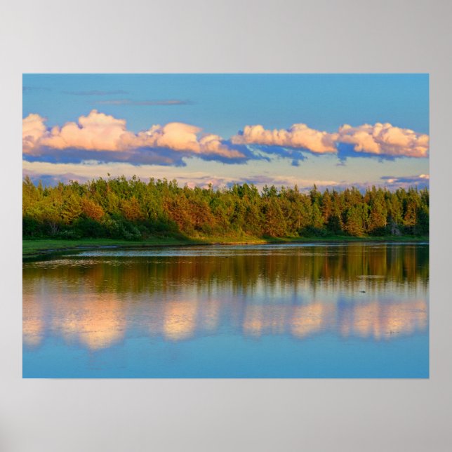 Mynning vid solnedgång | New Brunswick, Kanada Poster (Framsidan)