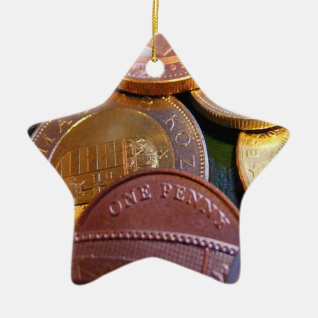 Mynt för tur julgransprydnad keramik (Framsidan)