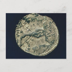 Mynt med Julius Caesars och Augustus chefer Vykort
