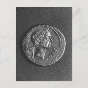 Mynt med porträtt från Julius Caesar Vykort