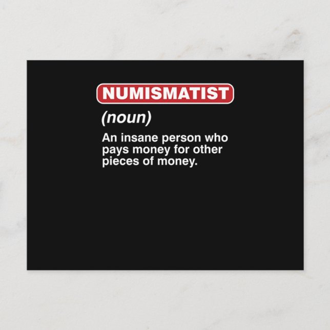 Mynt Myntsamlare Handlare Valuta Token Numi Vykort (Framsida)