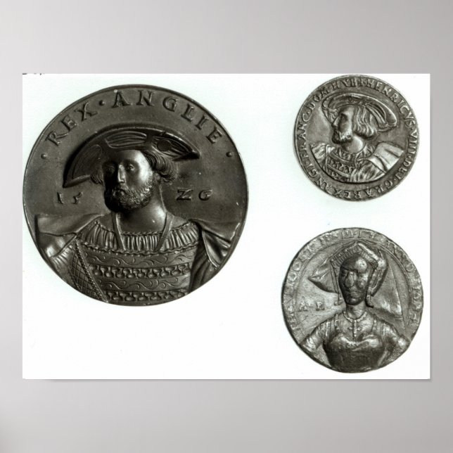 Mynt skildrar Henry VIII och Anne Boleyn Poster (Framsidan)