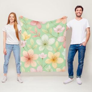 Mynta Floral Flanellfilt Fleecefilt