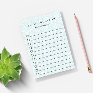 Mynta Pastel Leopard Print To-Do-lista Post-it Block