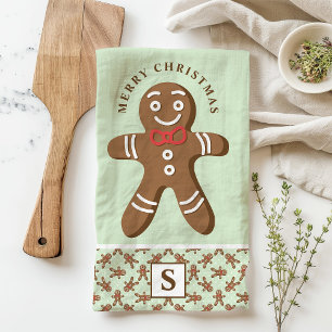 Mynta Pepparkaksgubbe Monogram God Jul Kökshandduk