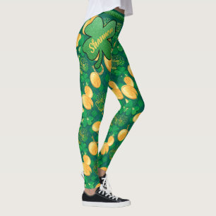 Myntar lyckligt guld för saint patrick's day leggings