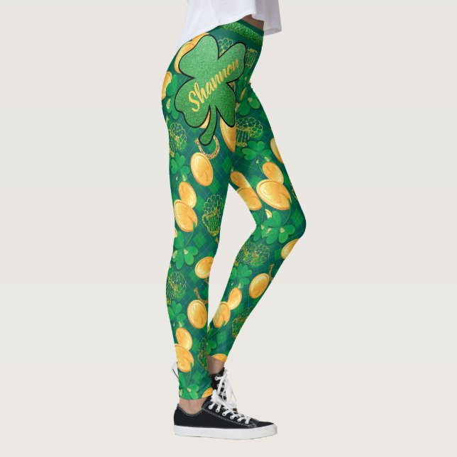 Myntar lyckligt guld för saint patrick's day leggings (Höger)