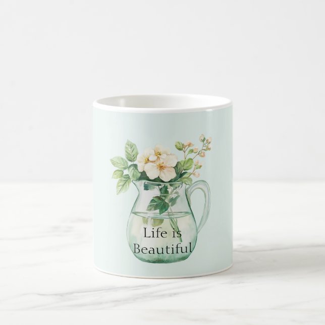 Myntblommor i en vattenkanna kaffemugg (Center)