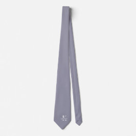 Myntgrå Elegant Monogram + Namn Slips