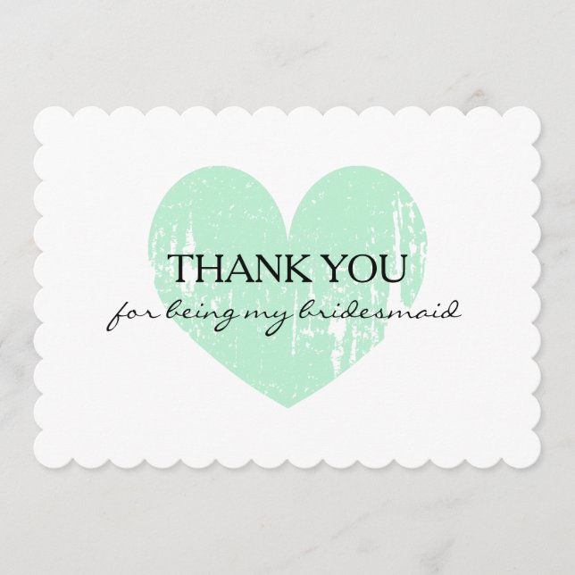Myntherte tack för att du är min brudtjänstekort (Framsida)