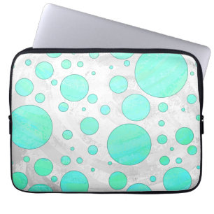 Myntisblå Vattenblå prickar Laptop Sleeve