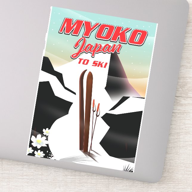 myoko japan ski poster klistermärken (Detalj)