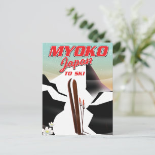 myoko japan ski poster vykort