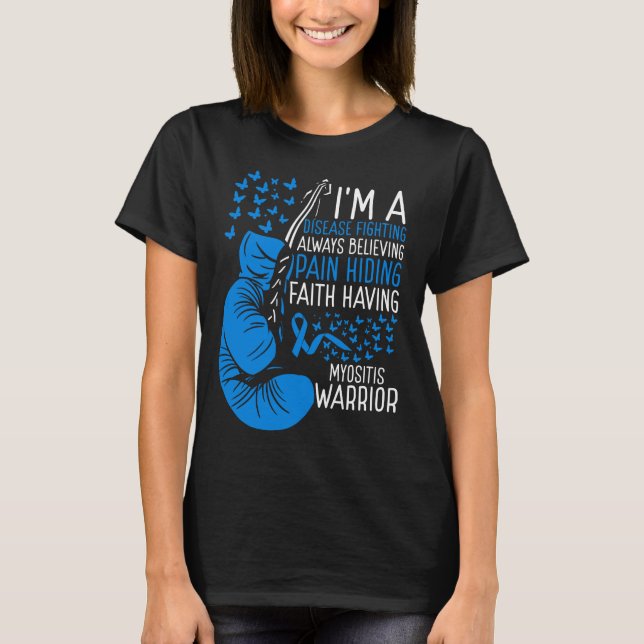 Myositis Warrior Awareness Myositis Ribbon Disease T Shirt (Framsida)