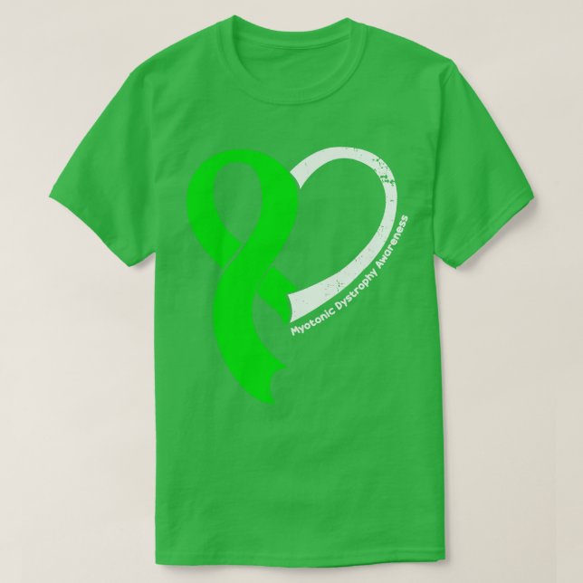 Myotonic Dystrophy Awareness Hope Kärlek Heart Rib T Shirt (Design framsida)