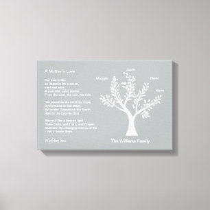 MyPoetTree stamträd med dikt för mamma Canvastryck