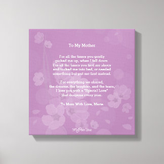 MyPoetTree, till min Mor, Canvastryck