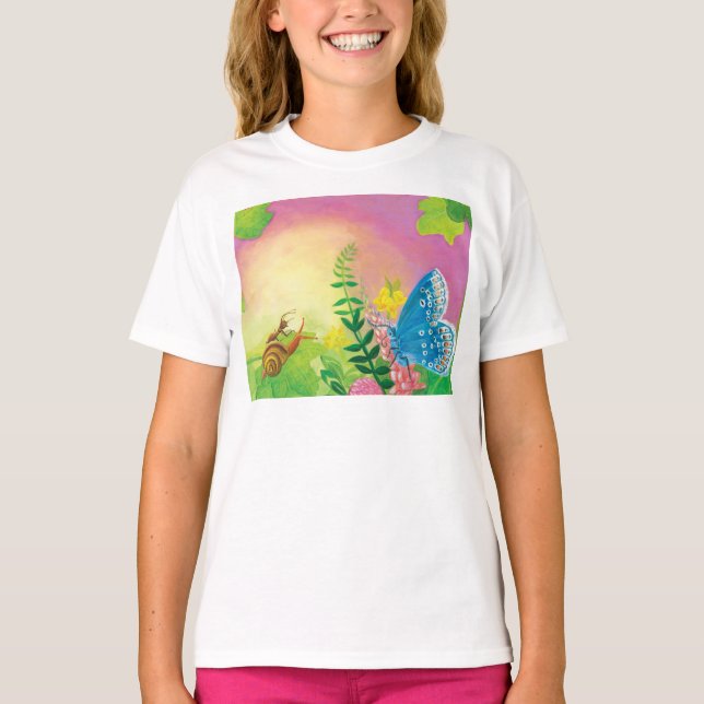 Myra, snigel och Chapmans blåfjäril  T Shirt (Framsida)