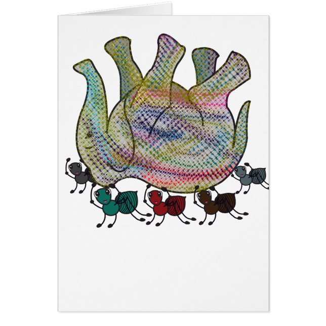 Myra vs elefant hälsningskort (Framsidan)