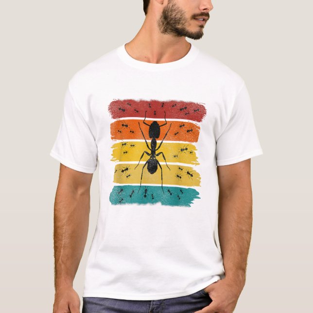 Myrahållare Retro Vintage Myrstack T Shirt (Framsida)
