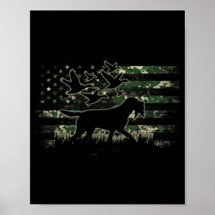Myrdrake Jakt Hund Kamouflage Amerikansk Flagga Poster