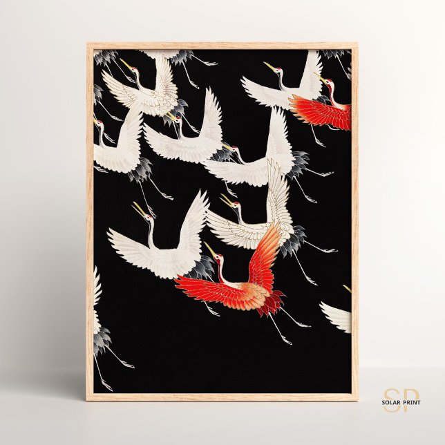 Myriad Flies Cranes on Furisode Japansk Art Poster (Skapare uppladdad)