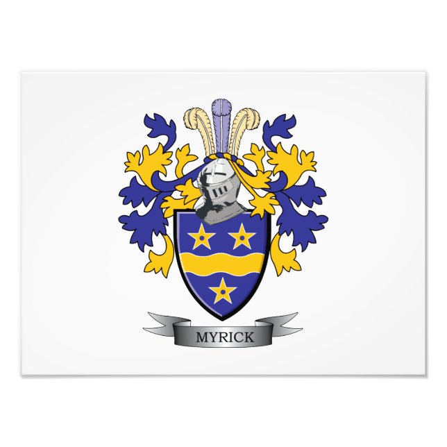Myrick Family Crest Jackar av Arm Fototryck (Framsidan)