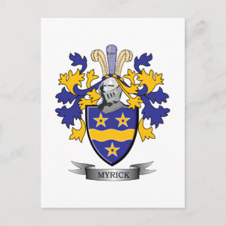 Myrick Family Crest Jackar av Arm Vykort