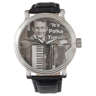 Myron Floren säger att det är "Polka Time" Wrist W Armbandsur